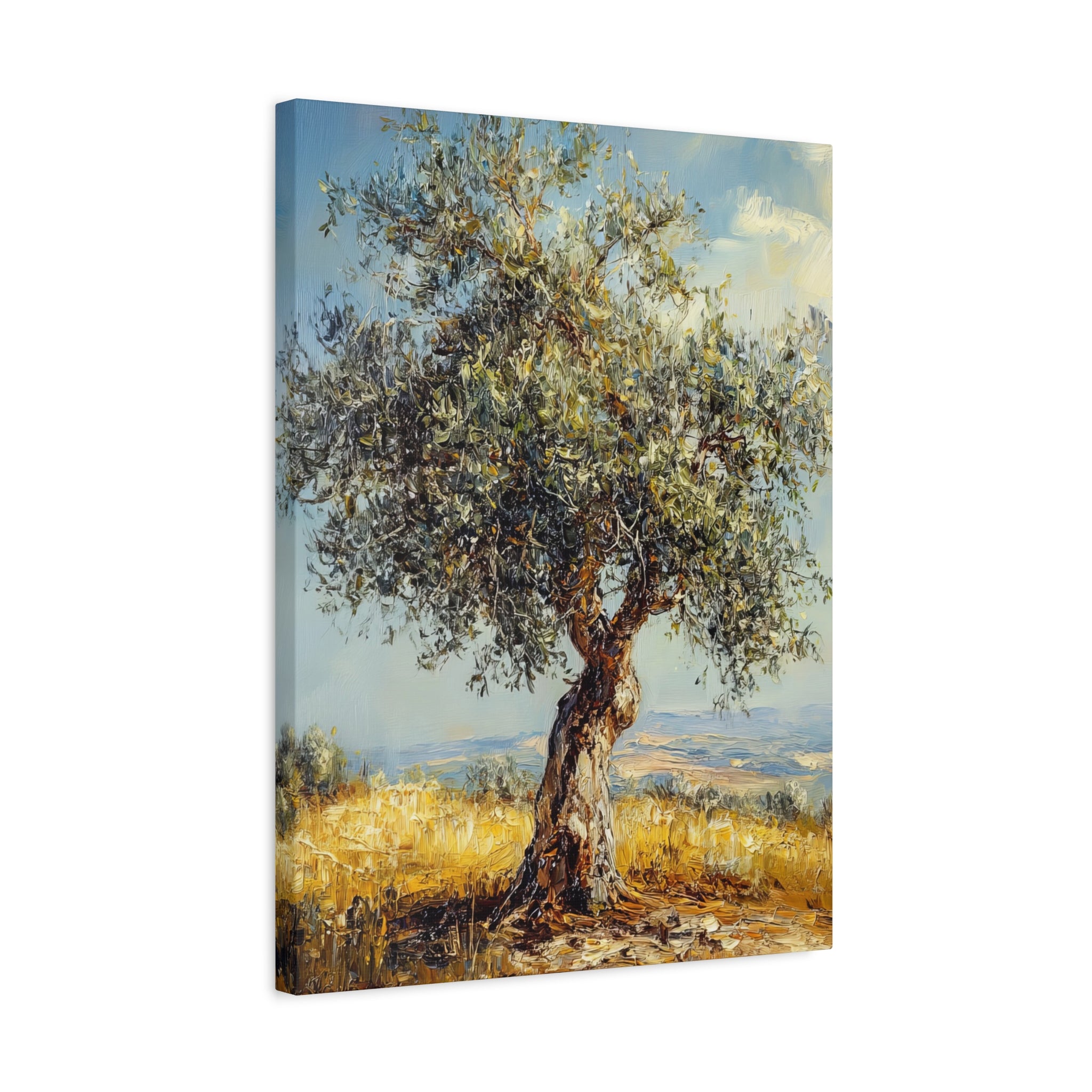 ציור עץ זית הרי יהודה בד אמנות ישראל