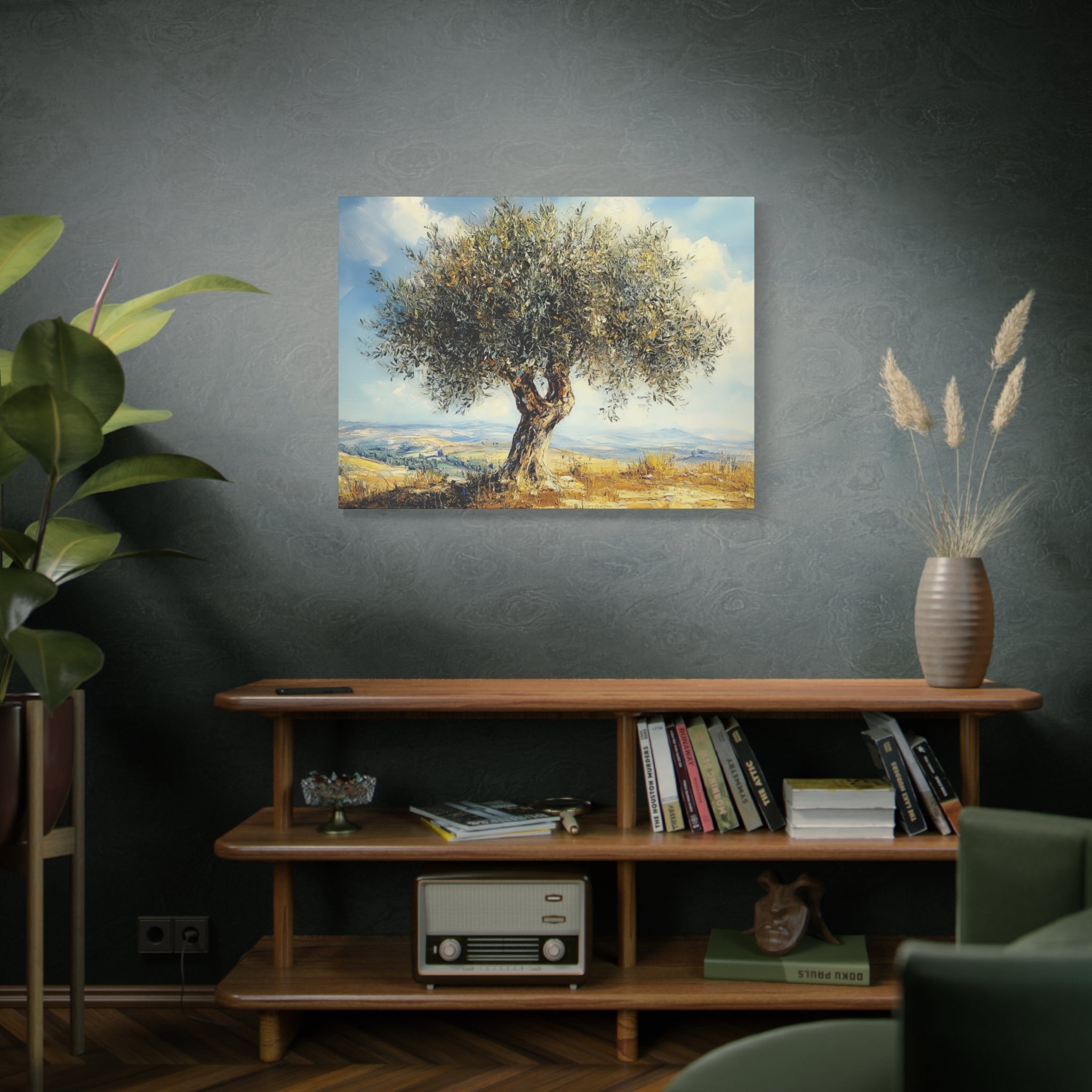 Judean Hills Olive Tree Painting Canvas Israel Art