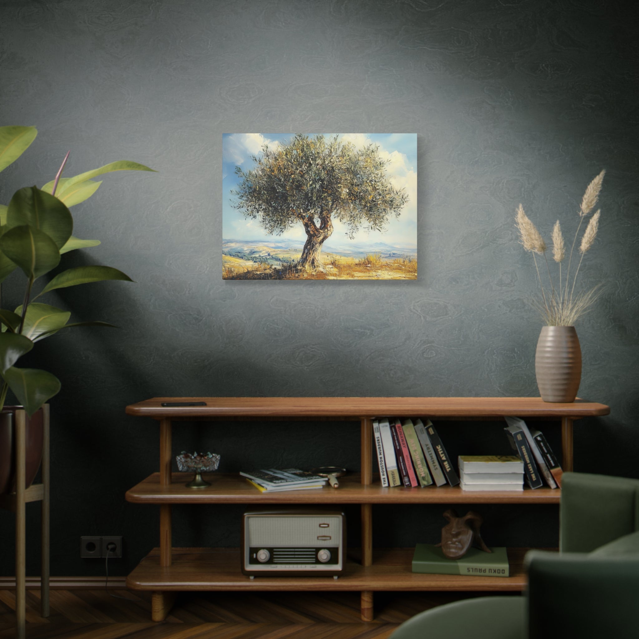 Judean Hills Olive Tree Painting Canvas Israel Art
