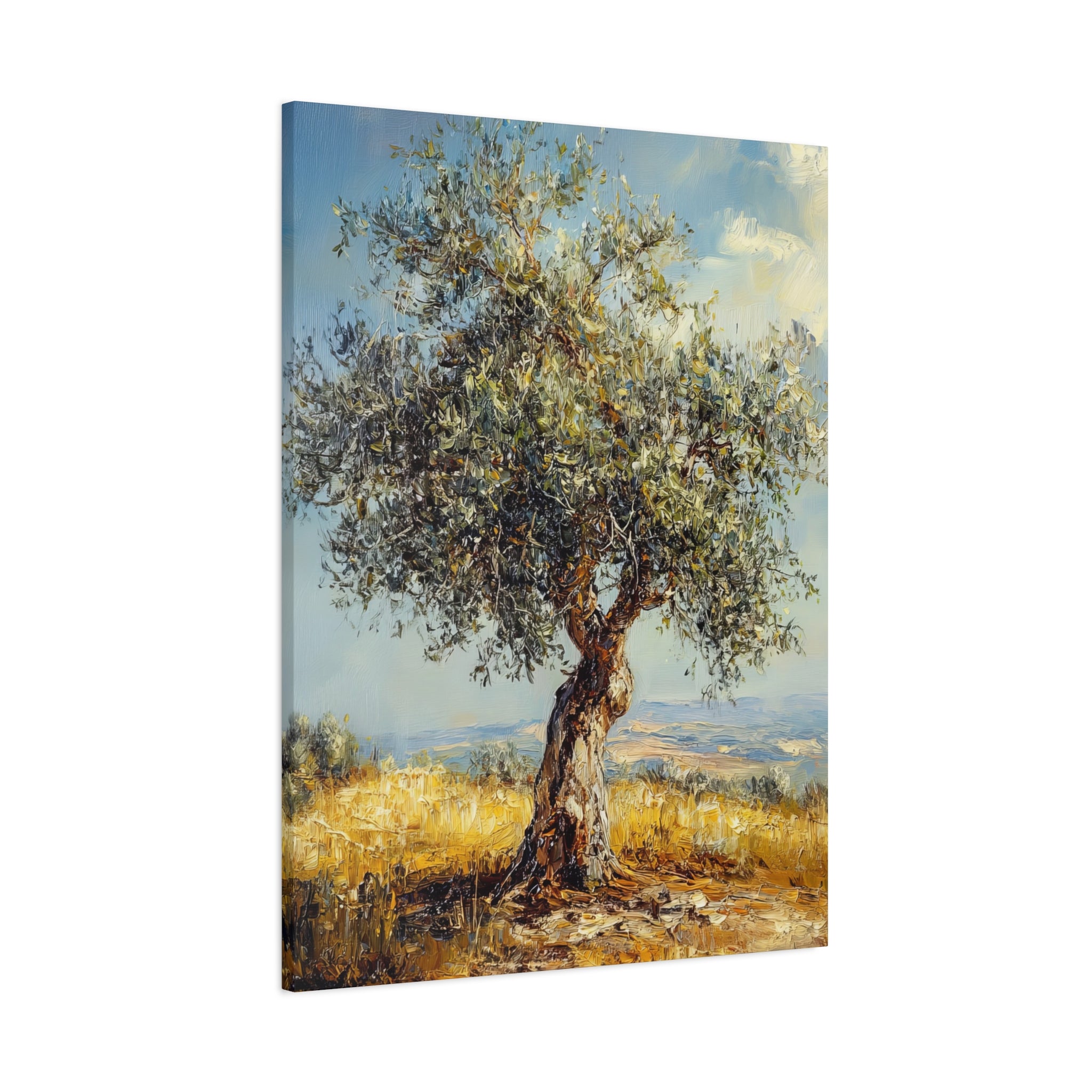 ציור עץ זית הרי יהודה בד אמנות ישראל