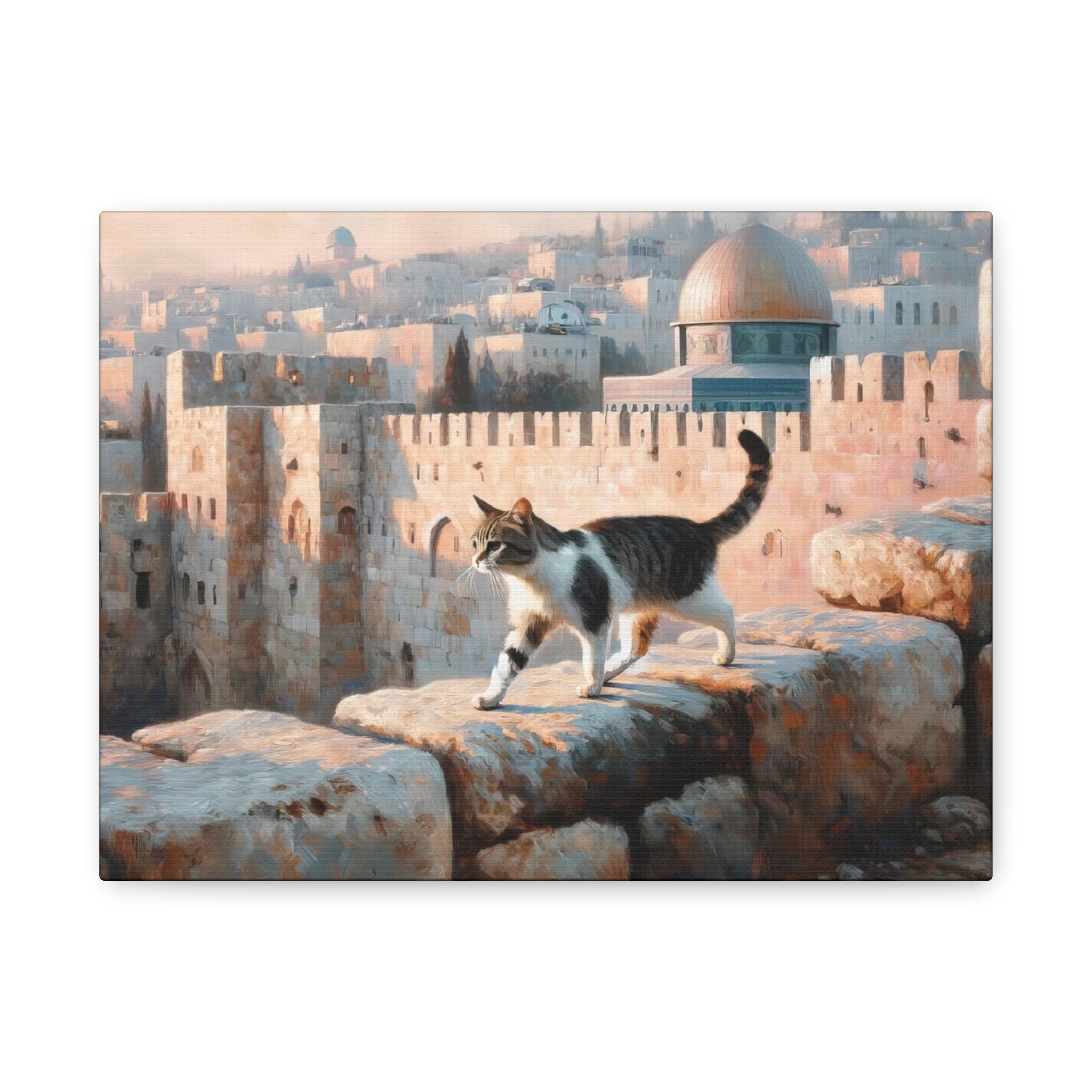 Cat In Jerusalem Painting Canvas