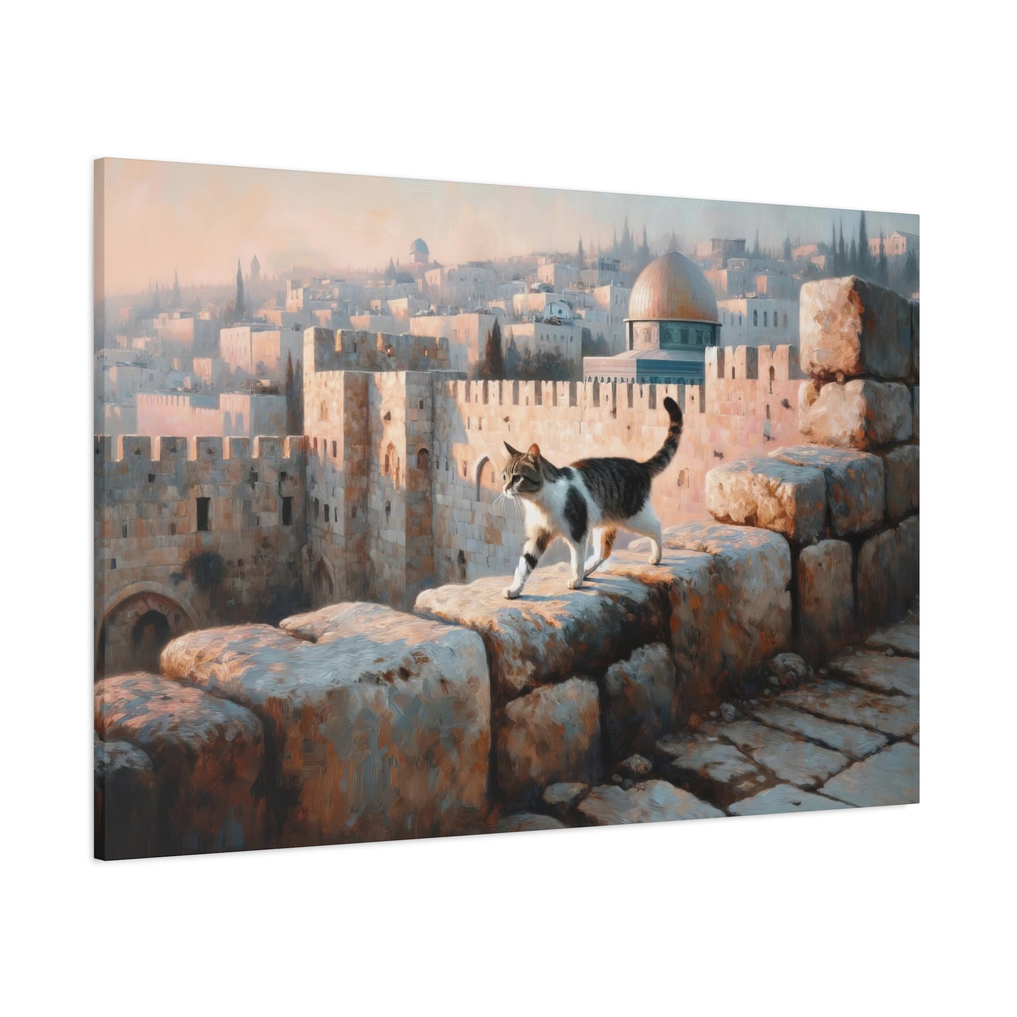 Cat In Jerusalem Painting Canvas