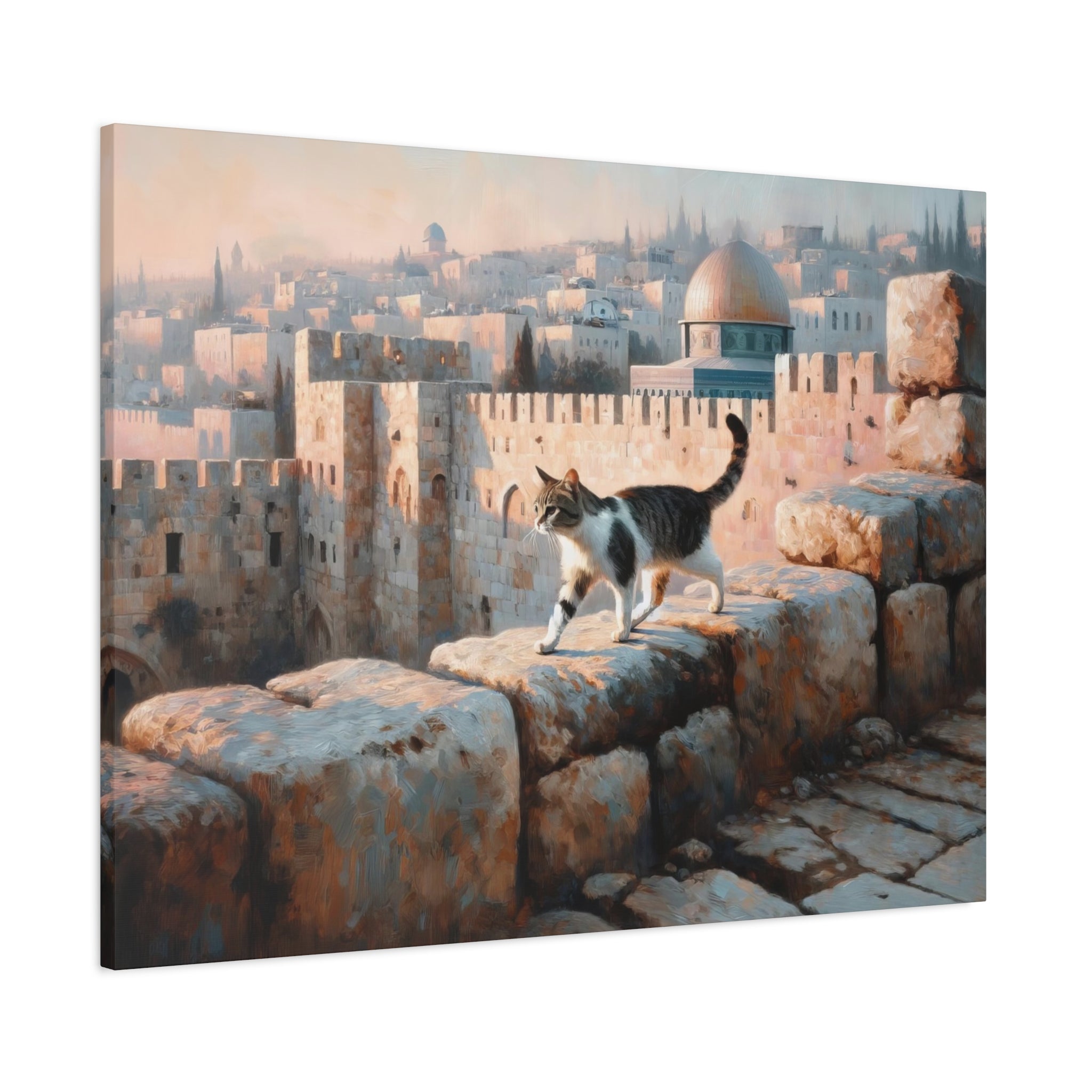 Cat In Jerusalem Painting Canvas