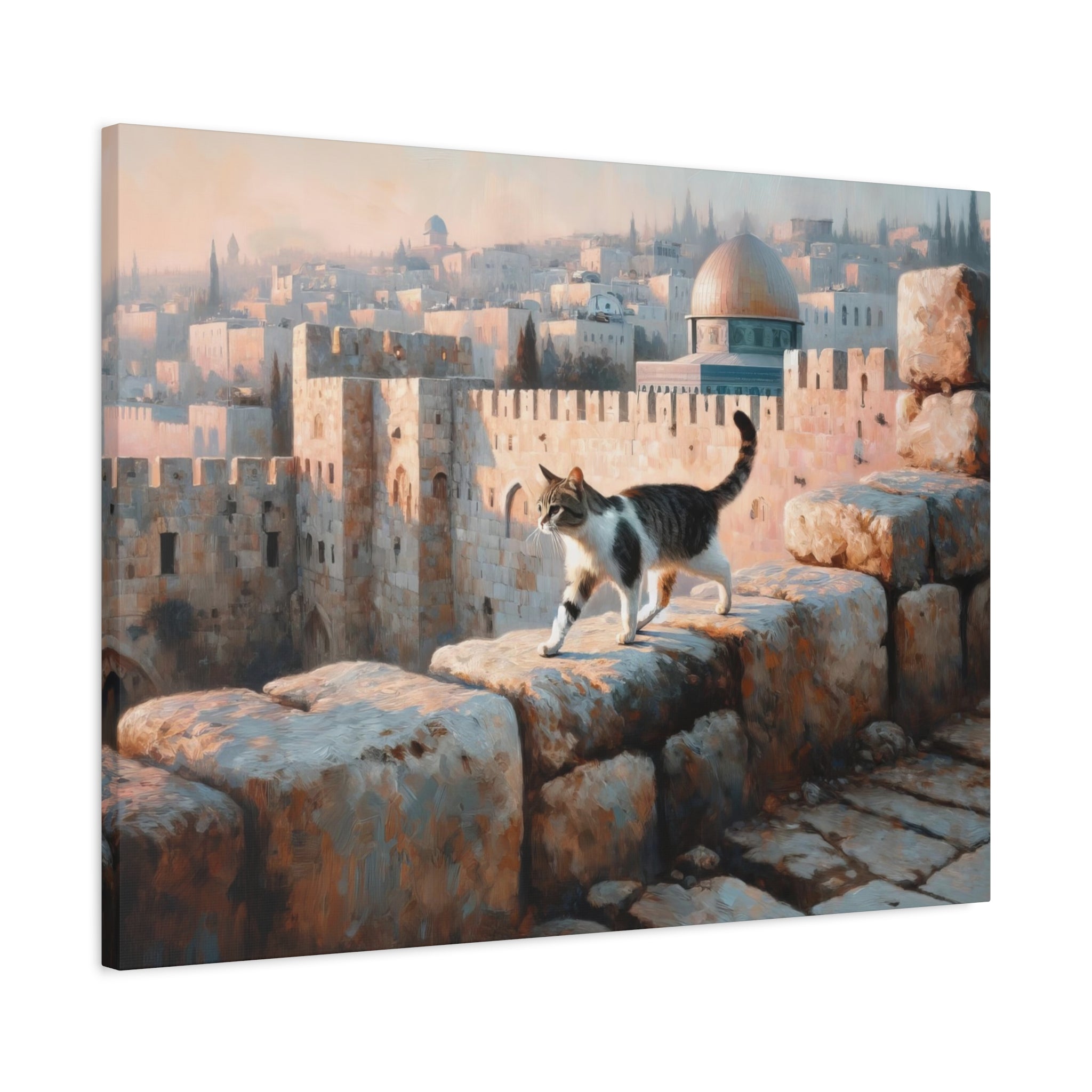 Cat In Jerusalem Painting Canvas