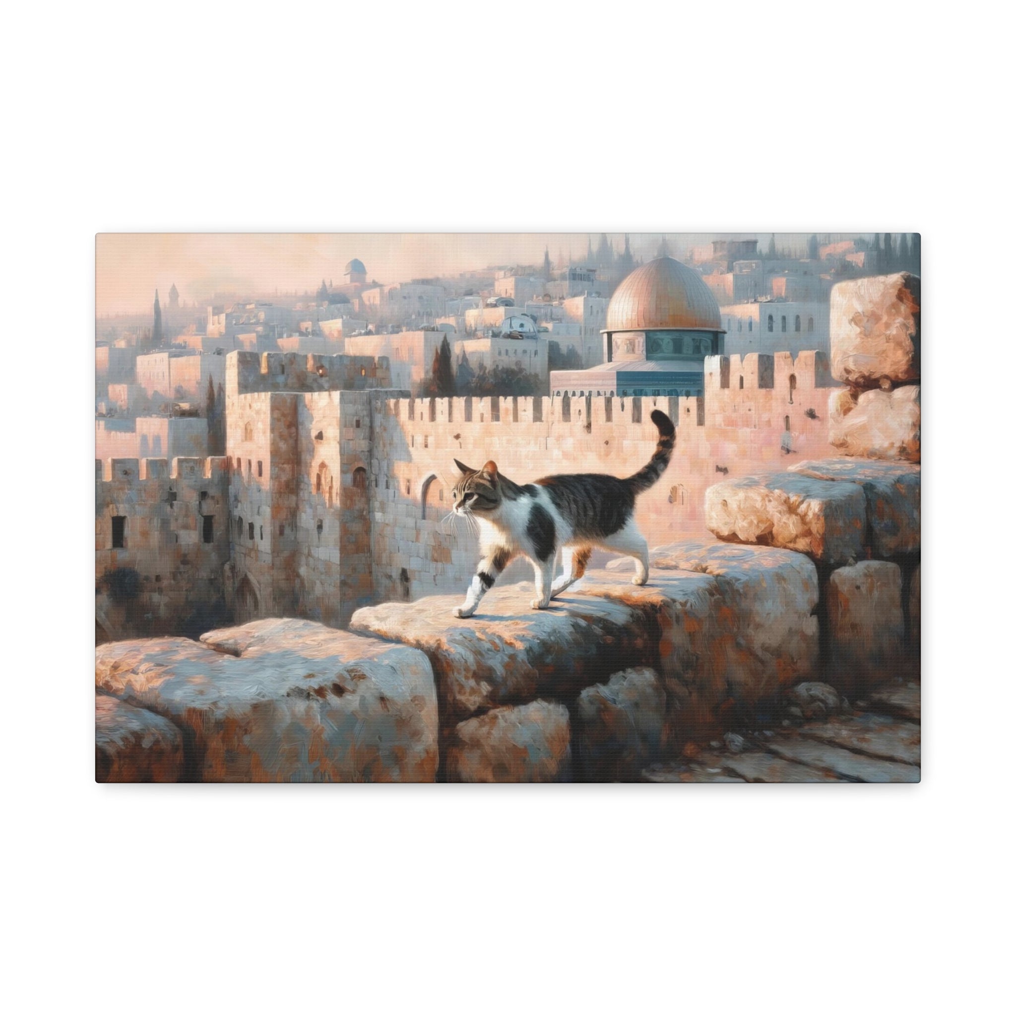 Cat In Jerusalem Painting Canvas