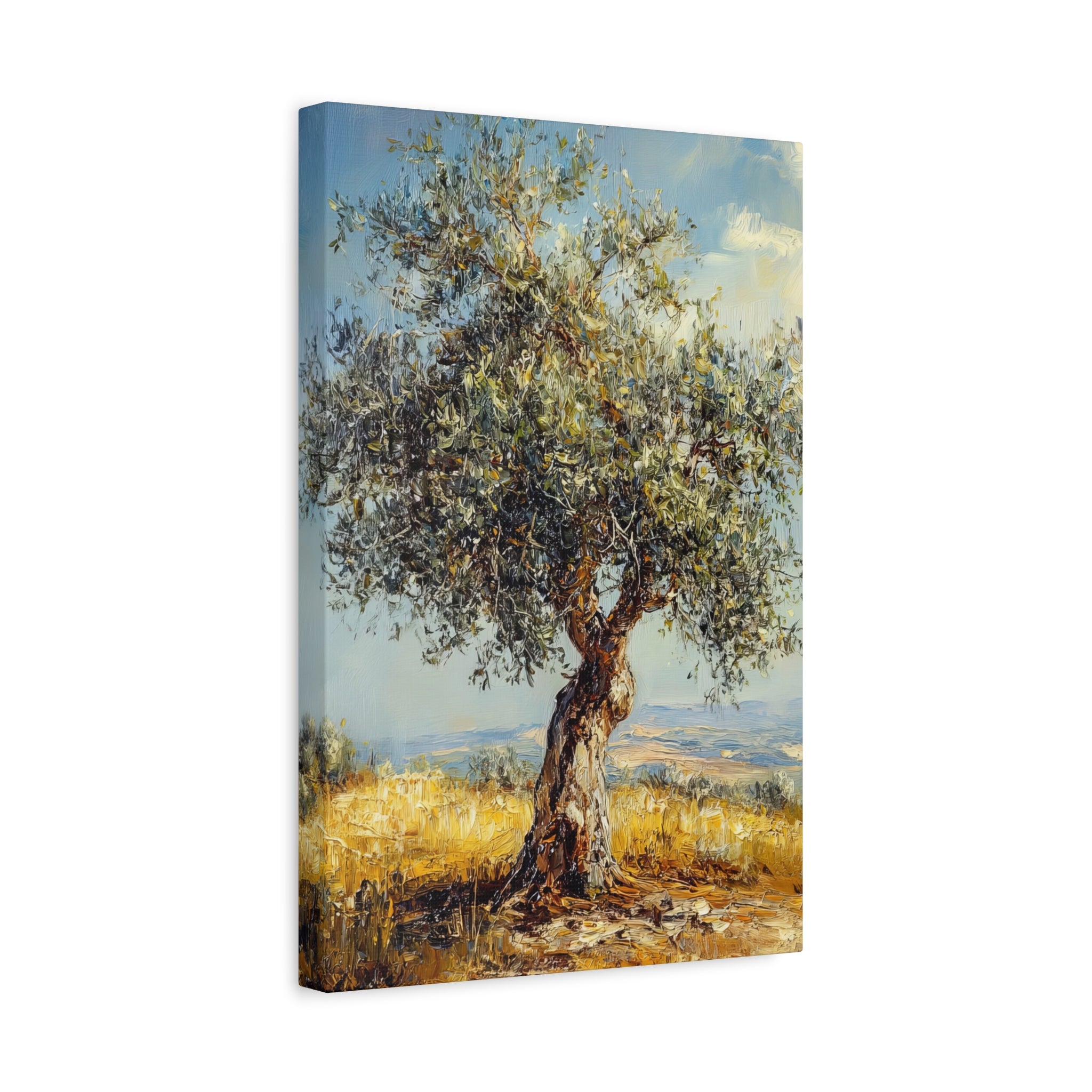 ציור עץ זית הרי יהודה בד אמנות ישראל