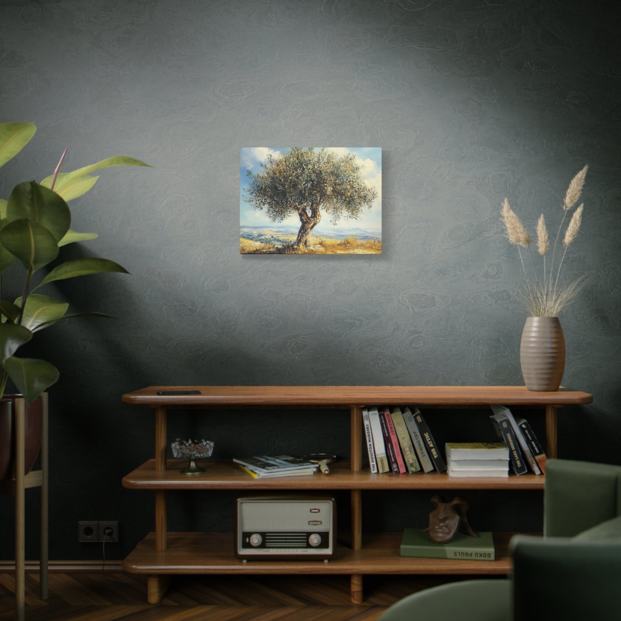 Judean Hills Olive Tree Painting Canvas Israel Art