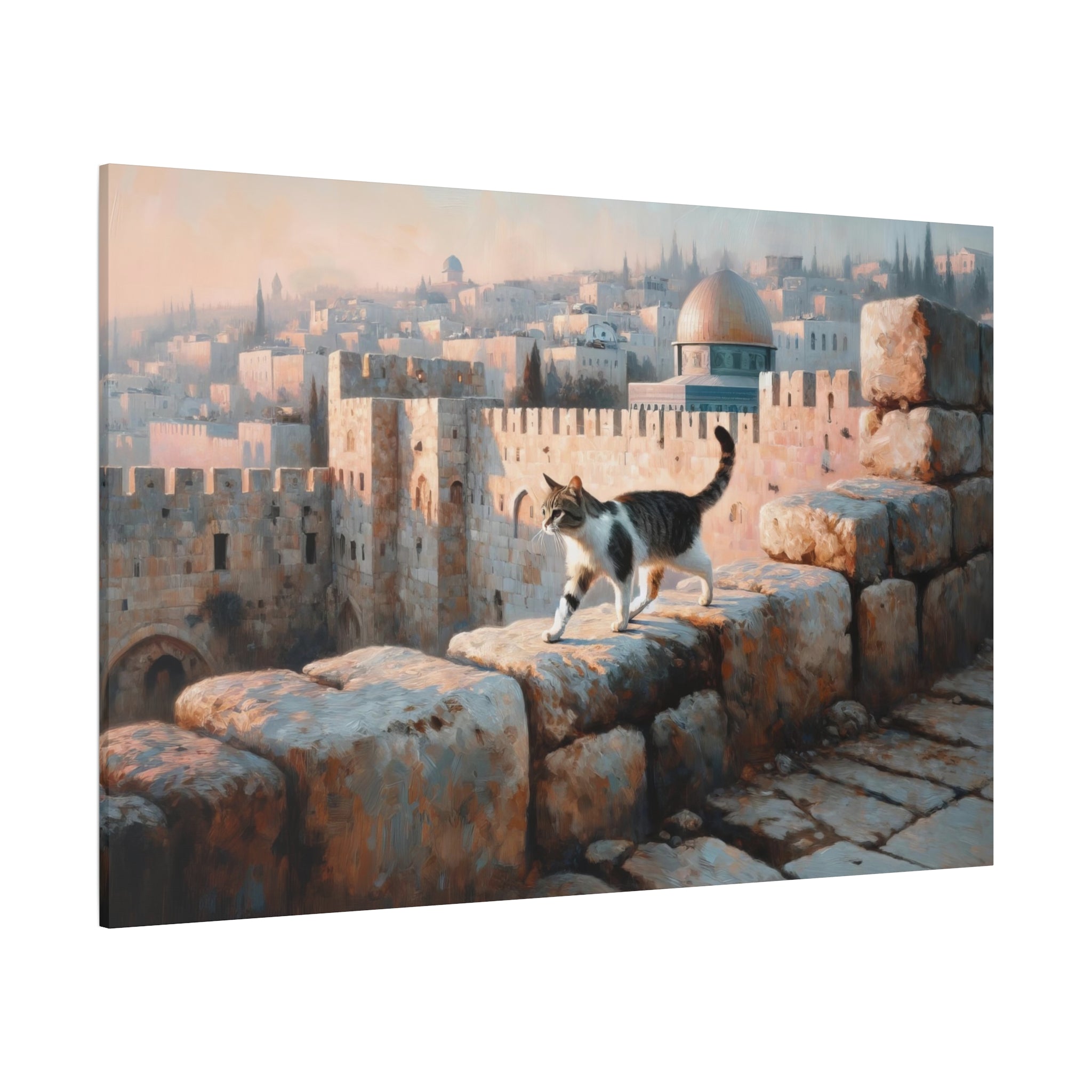 Cat In Jerusalem Painting Canvas