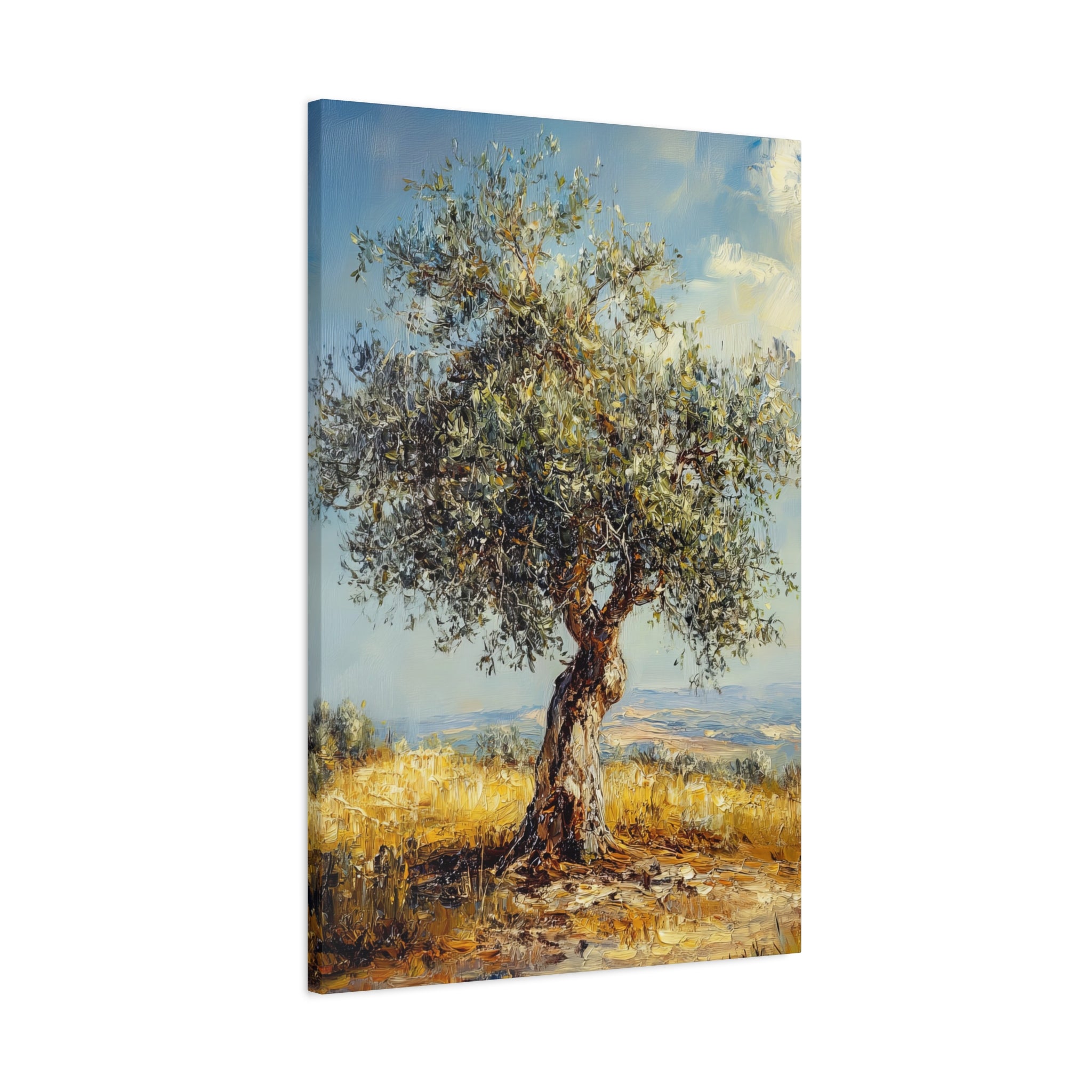 ציור עץ זית הרי יהודה בד אמנות ישראל