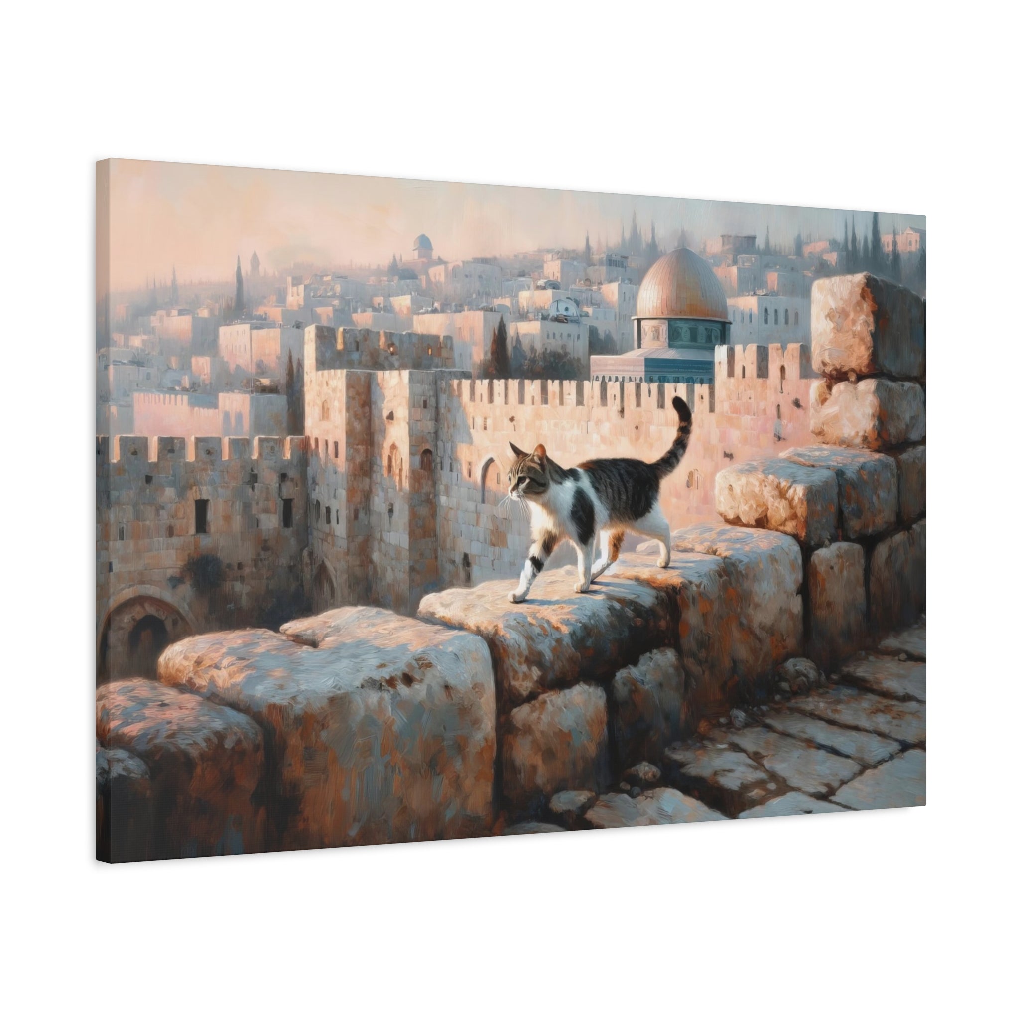 Cat In Jerusalem Painting Canvas