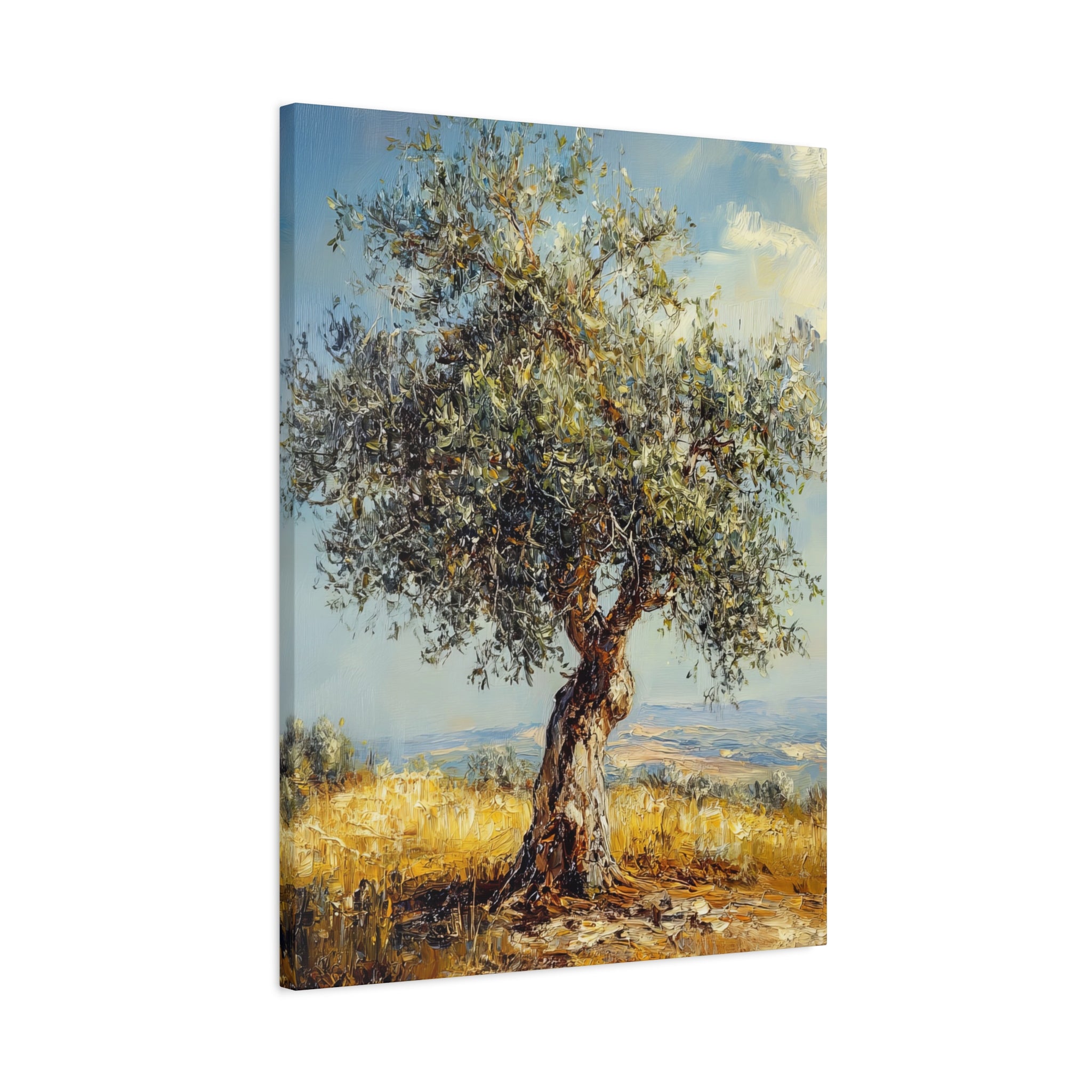 ציור עץ זית הרי יהודה בד אמנות ישראל