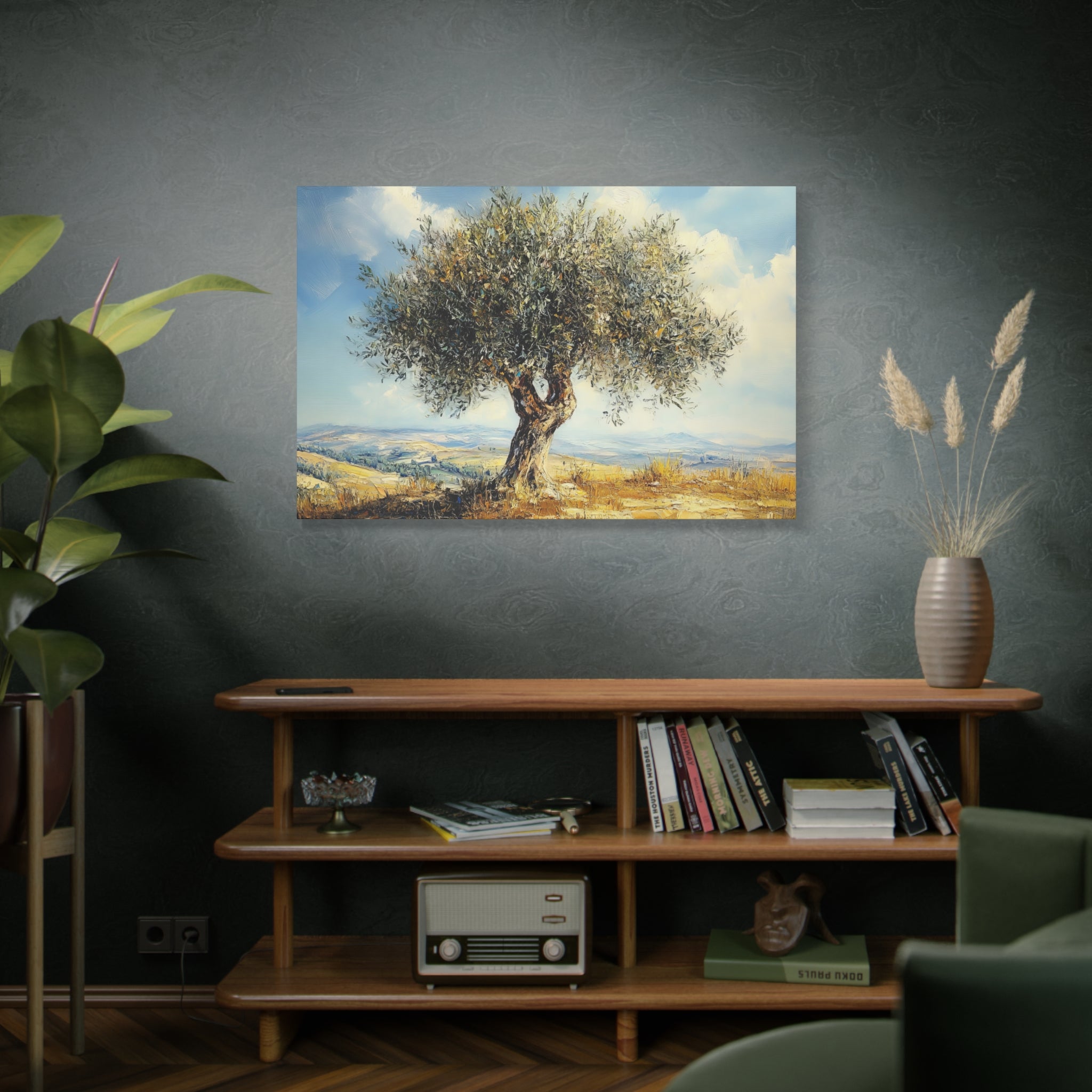 Judean Hills Olive Tree Painting Canvas Israel Art
