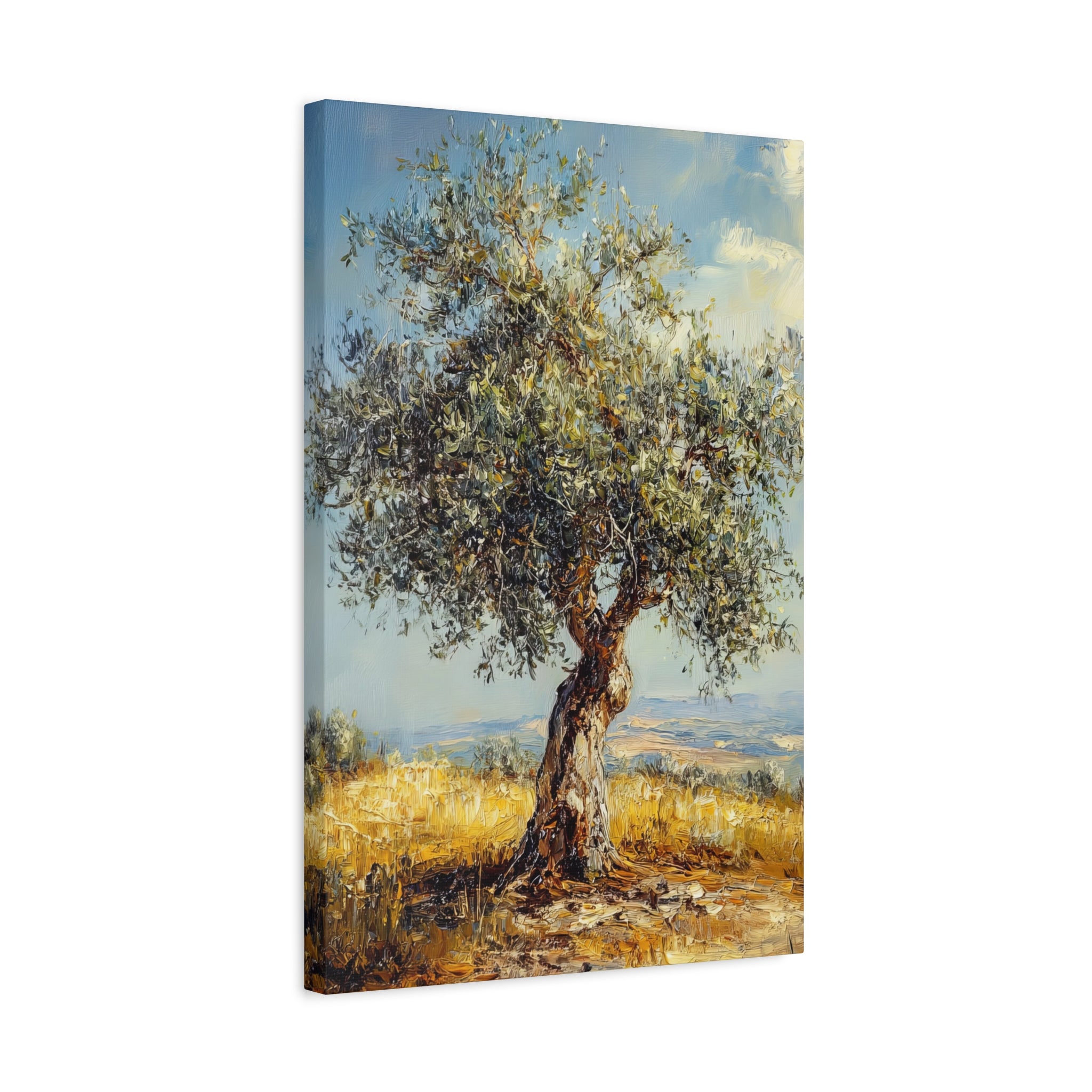 ציור עץ זית הרי יהודה בד אמנות ישראל