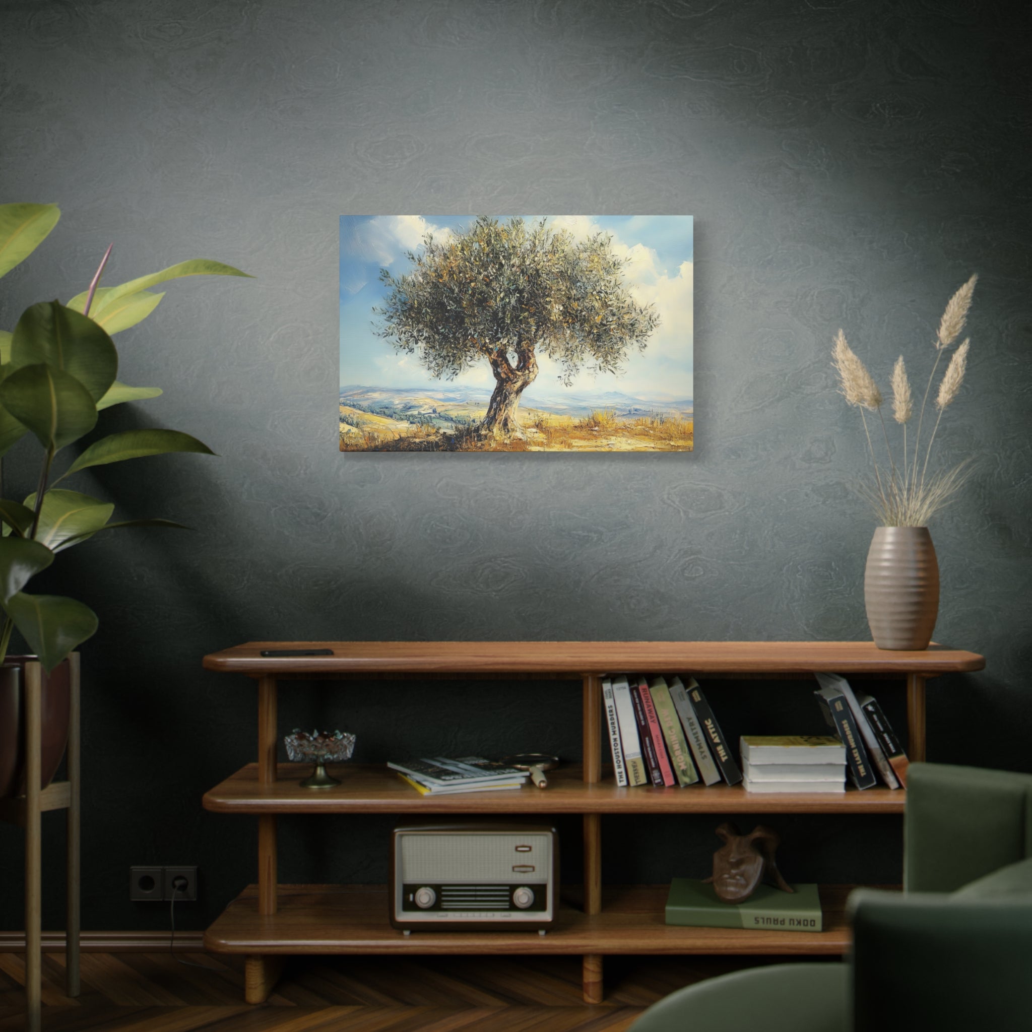Judean Hills Olive Tree Painting Canvas Israel Art