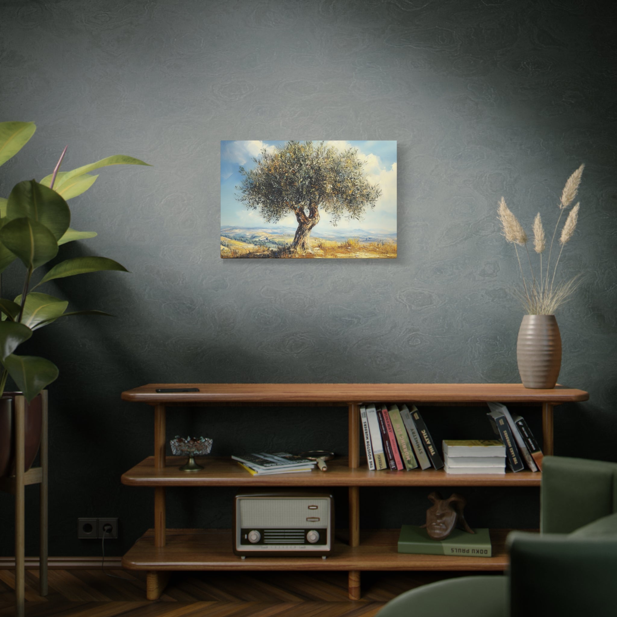 Judean Hills Olive Tree Painting Canvas Israel Art