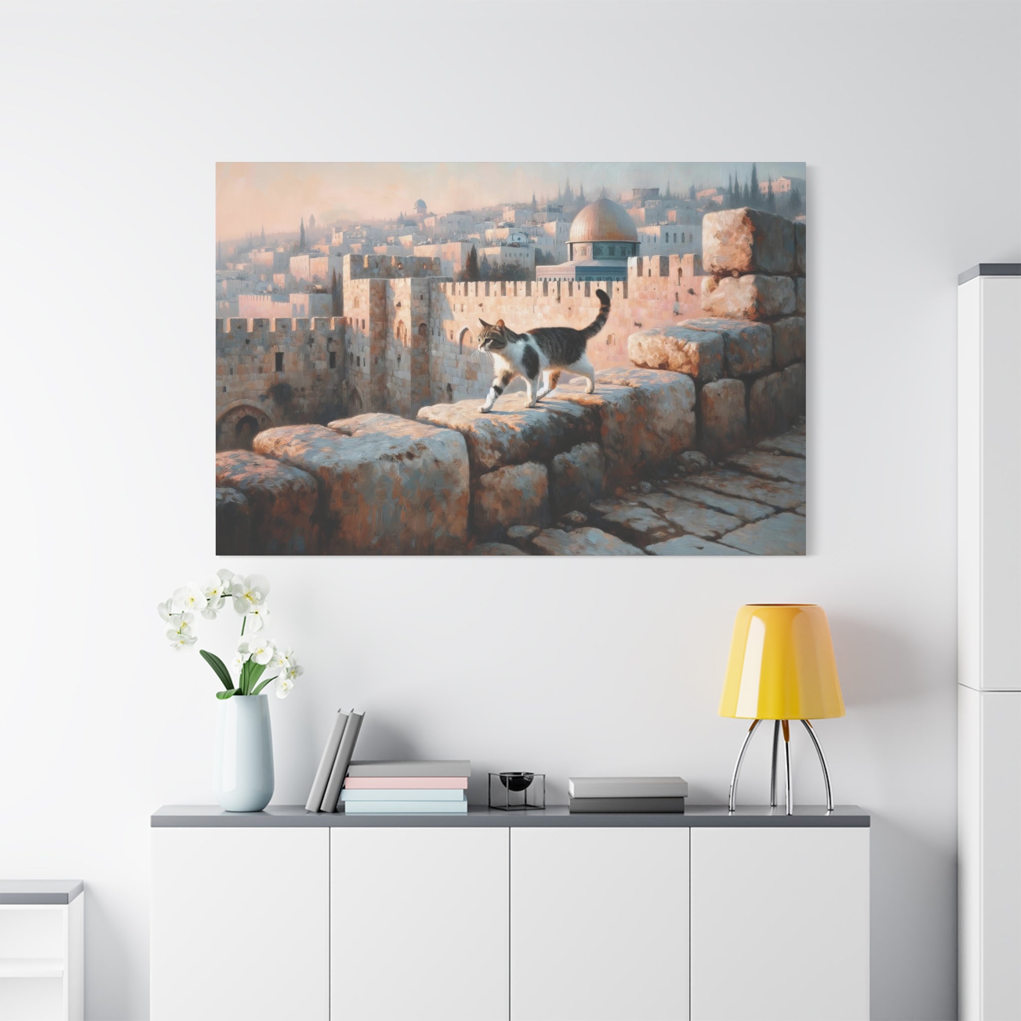 Cat In Jerusalem Painting Canvas