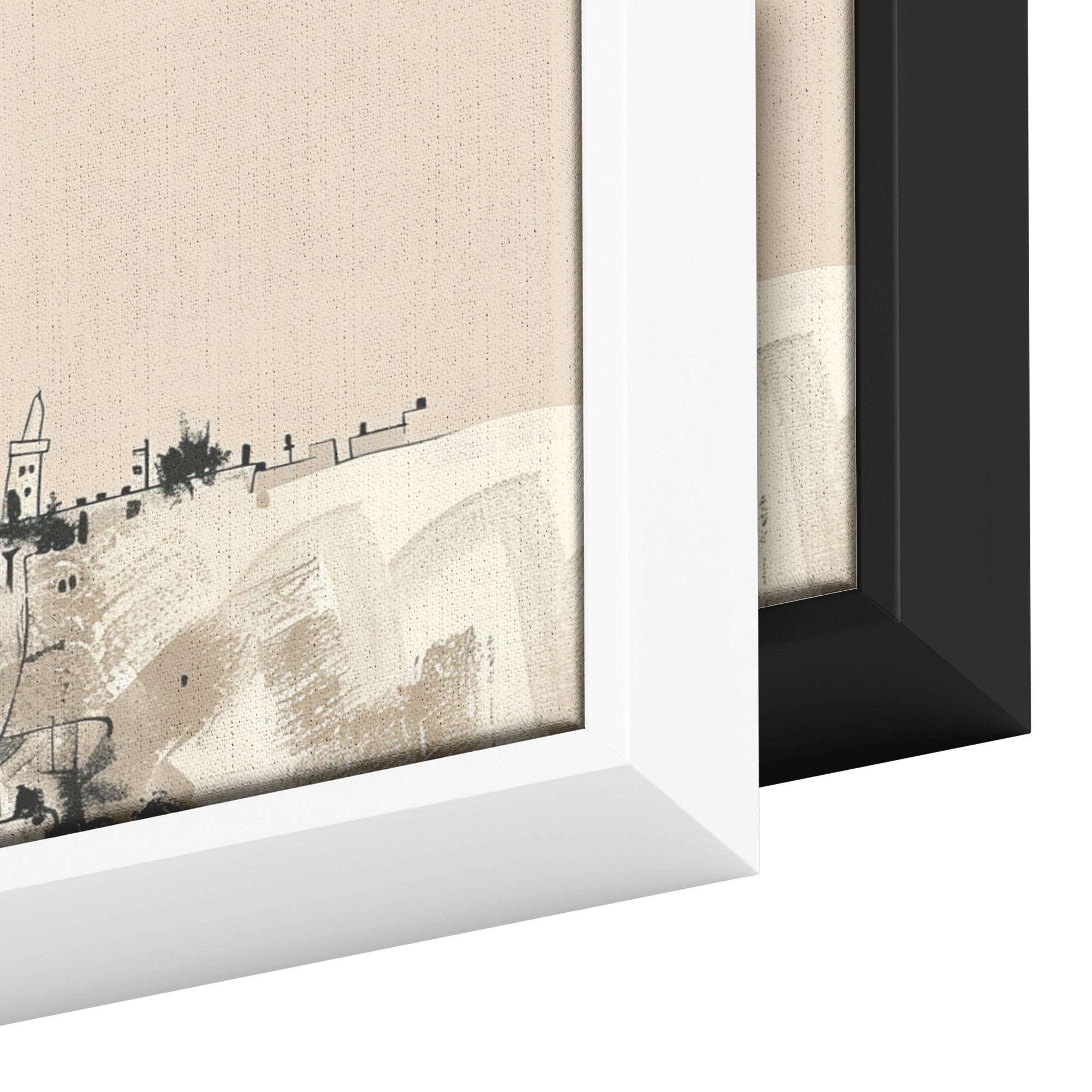 Jerusalem Painting Panoramic Framed Canvas Ready to Hang, Jerusalem Art Canvas Judaica Wall Art Home Decor, Jewish Painting Wall Decor