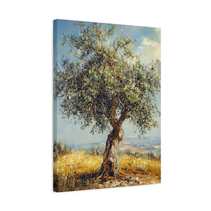 Judean Hills Olive Tree Painting Canvas Israel Art