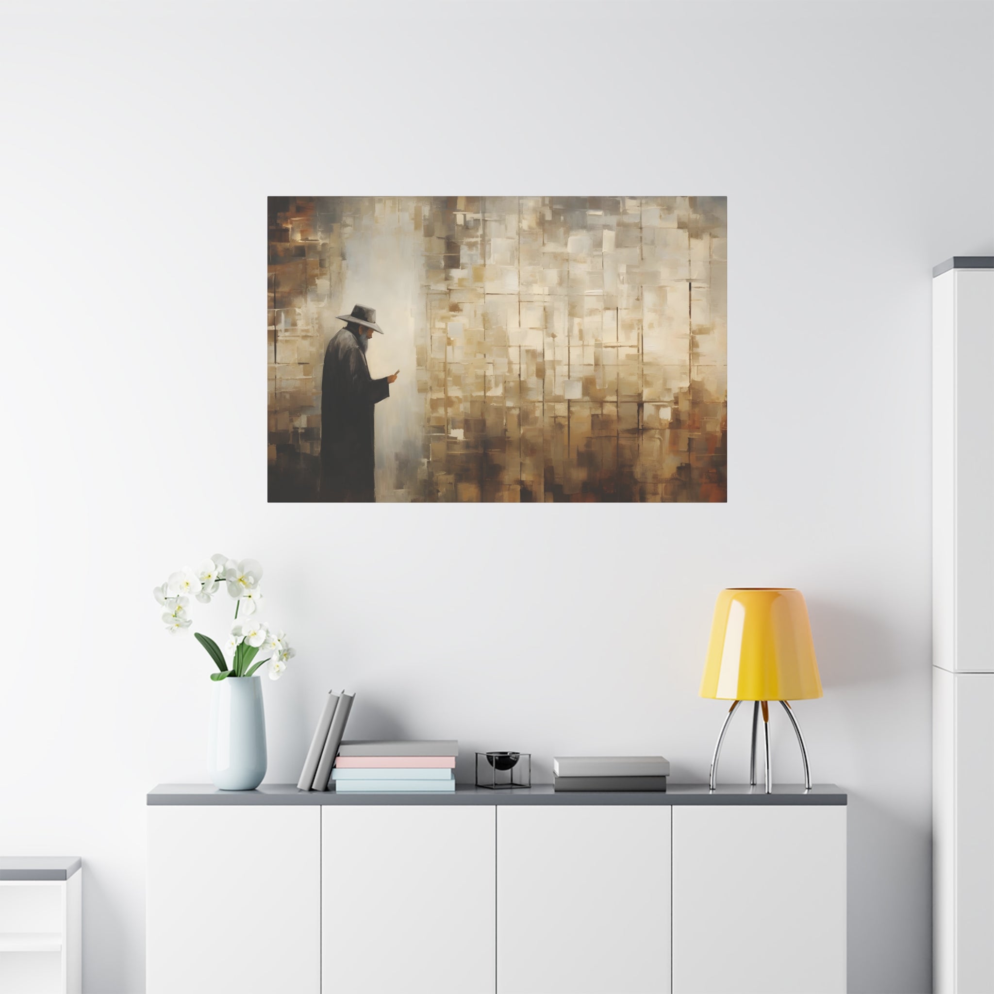 Rabbi Praying At The Kotel Painting Canvas