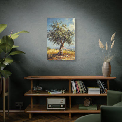 Judean Hills Olive Tree Painting Canvas Israel Art