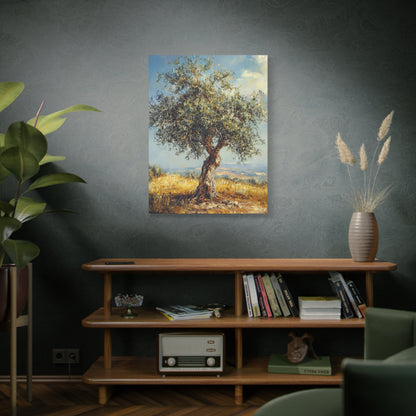 Judean Hills Olive Tree Painting Canvas Israel Art