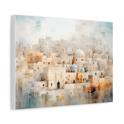 Abstract Jerusalem Old City Painting on Canvas