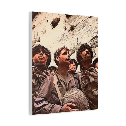 Iconic 6 Day War Moment Painting Canvas, Har Habayit Is In Our Hands Wall Art