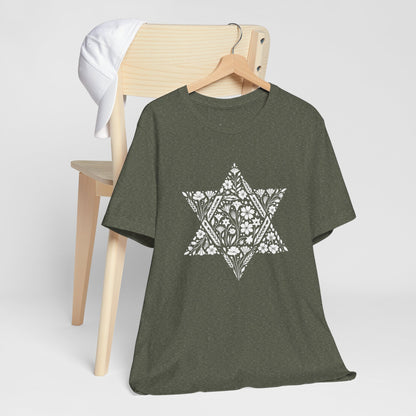 Floral Magen David Unisex Short Sleeve Tee