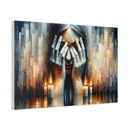 Abstract Shabbat Candles Lighting on Canvas