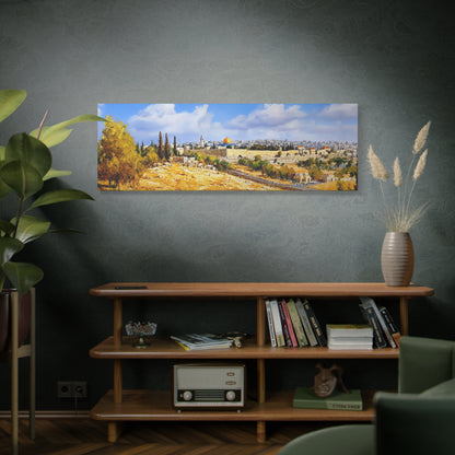 Jerusalem Landscape Painting Panoramic Canvas Judaica Art