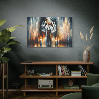 Abstract Shabbat Candles Lighting on Canvas