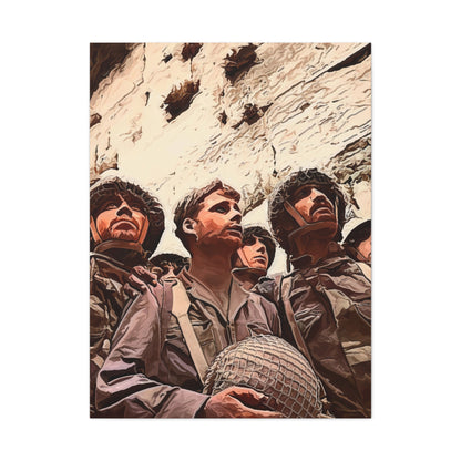 Iconic 6 Day War Moment Painting Canvas, Har Habayit Is In Our Hands Wall Art