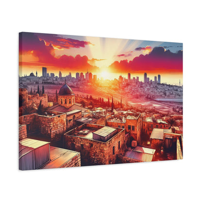 Jerusalem Sunset Painting Canvas