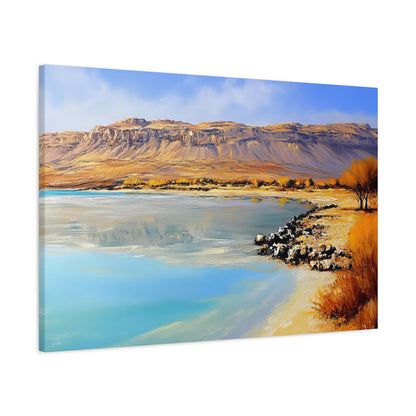 Israel Dead Sea Painting Canvas, Israeli Wall Art