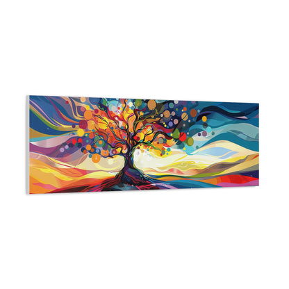 ציור עץ החיים בד פנורמי אמנות יודאיקה