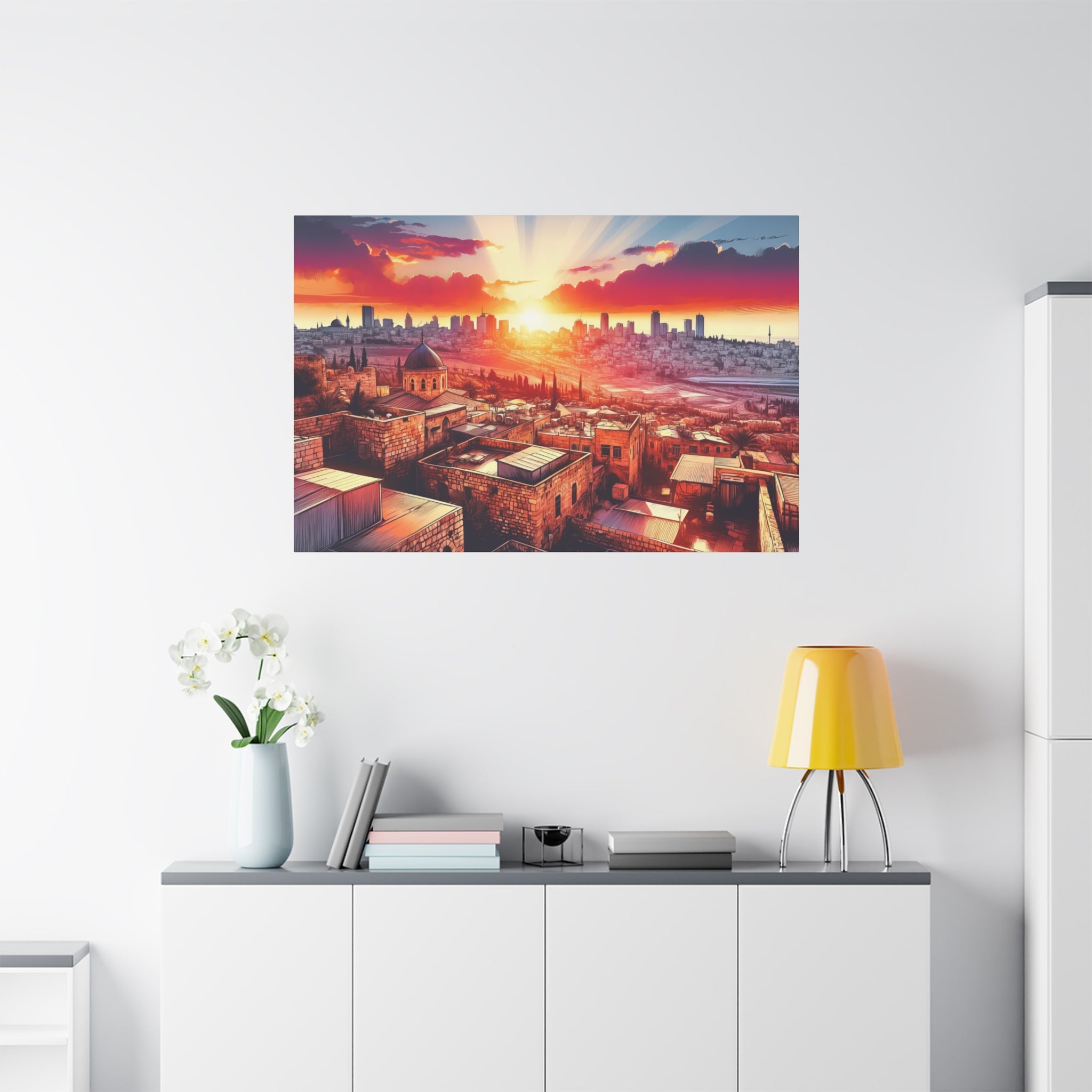 Jerusalem Sunset Painting Canvas