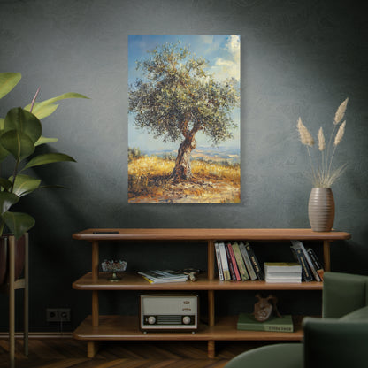 Judean Hills Olive Tree Painting Canvas Israel Art