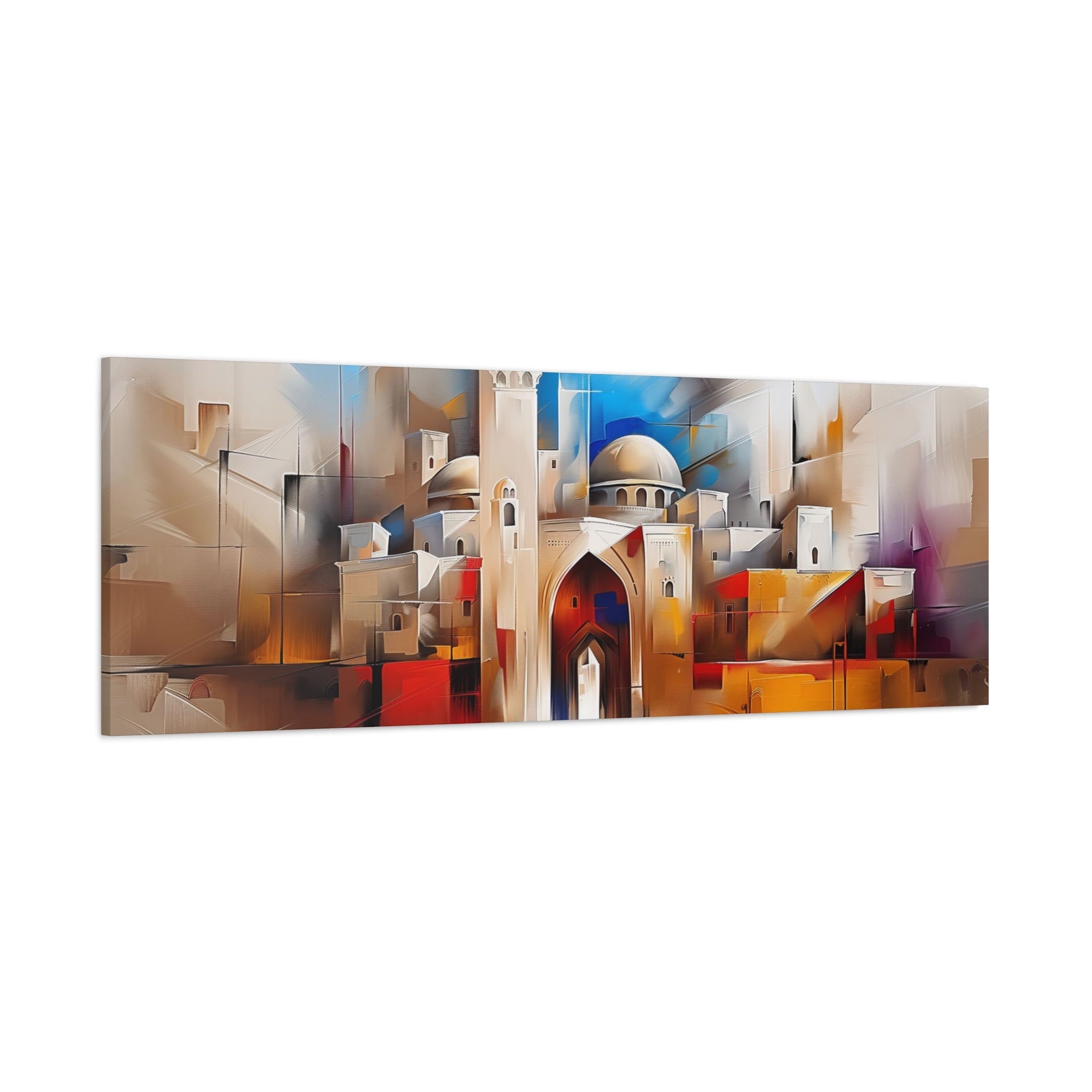 Jerusalem Old City Painting Panoramic Canvas