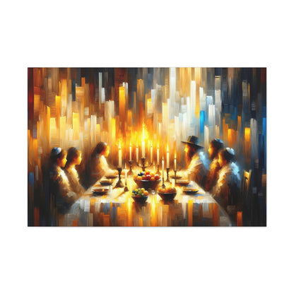 Abstract Shabbat Table Painting Canvas