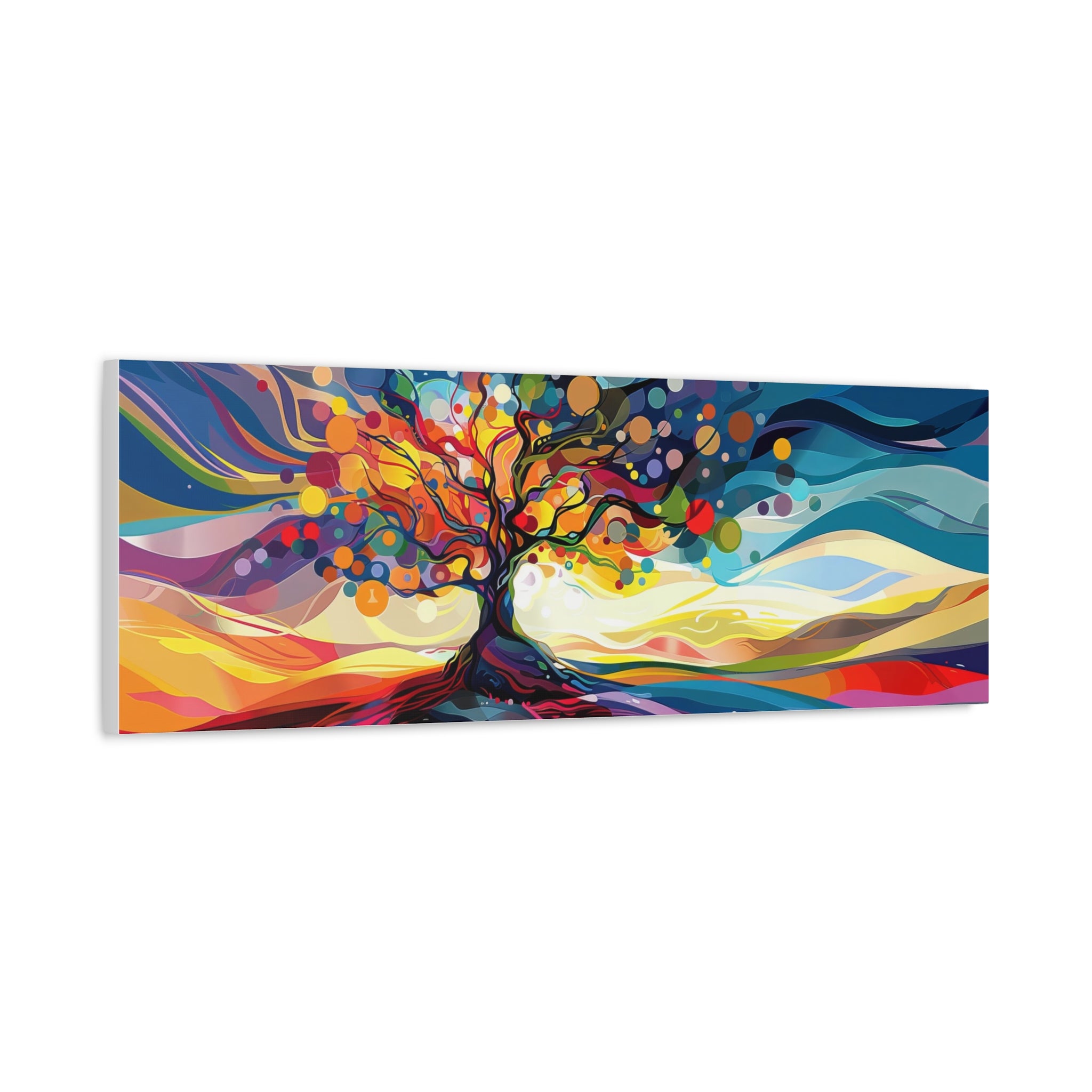 Tree of Life Painting Panoramic Canvas Judaica Art