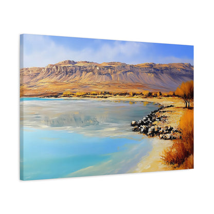 Israel Dead Sea Painting Canvas, Israeli Wall Art