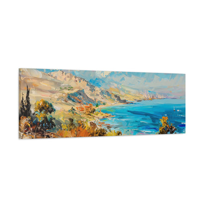 Israel Coast Painting Panoramic Canvas Israeli Landscape Art