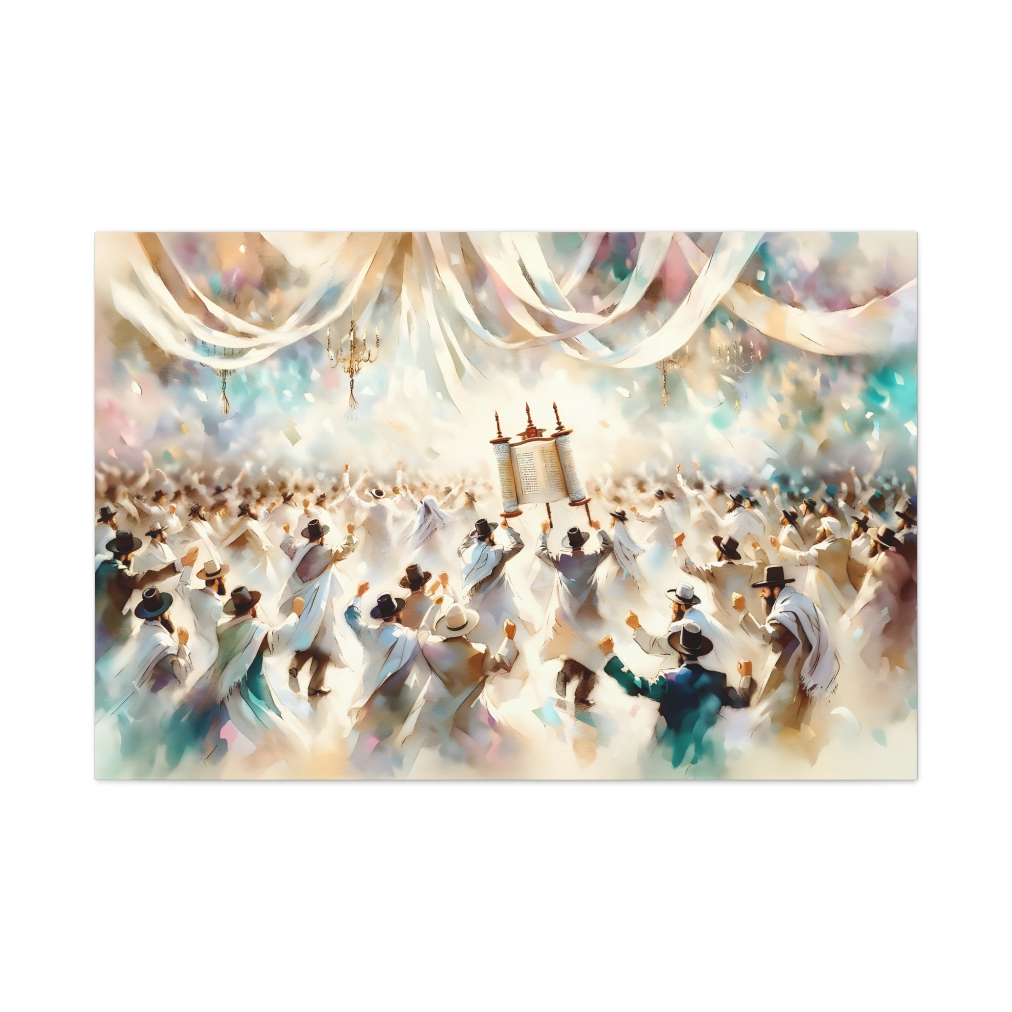 Simcha Torah Dancing Painting Canvas