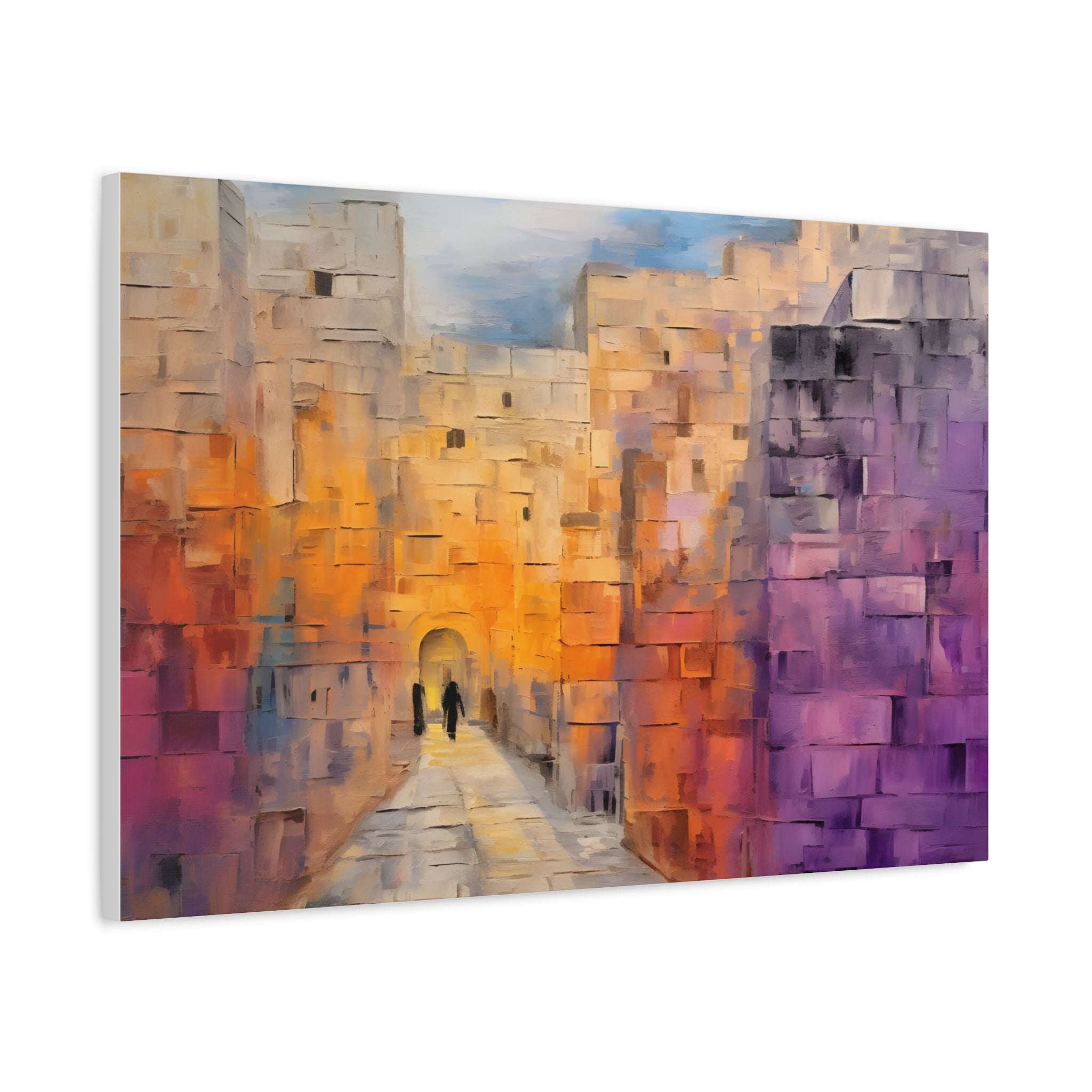 Abstract Jerusalem Old City Painting Canvas Bright