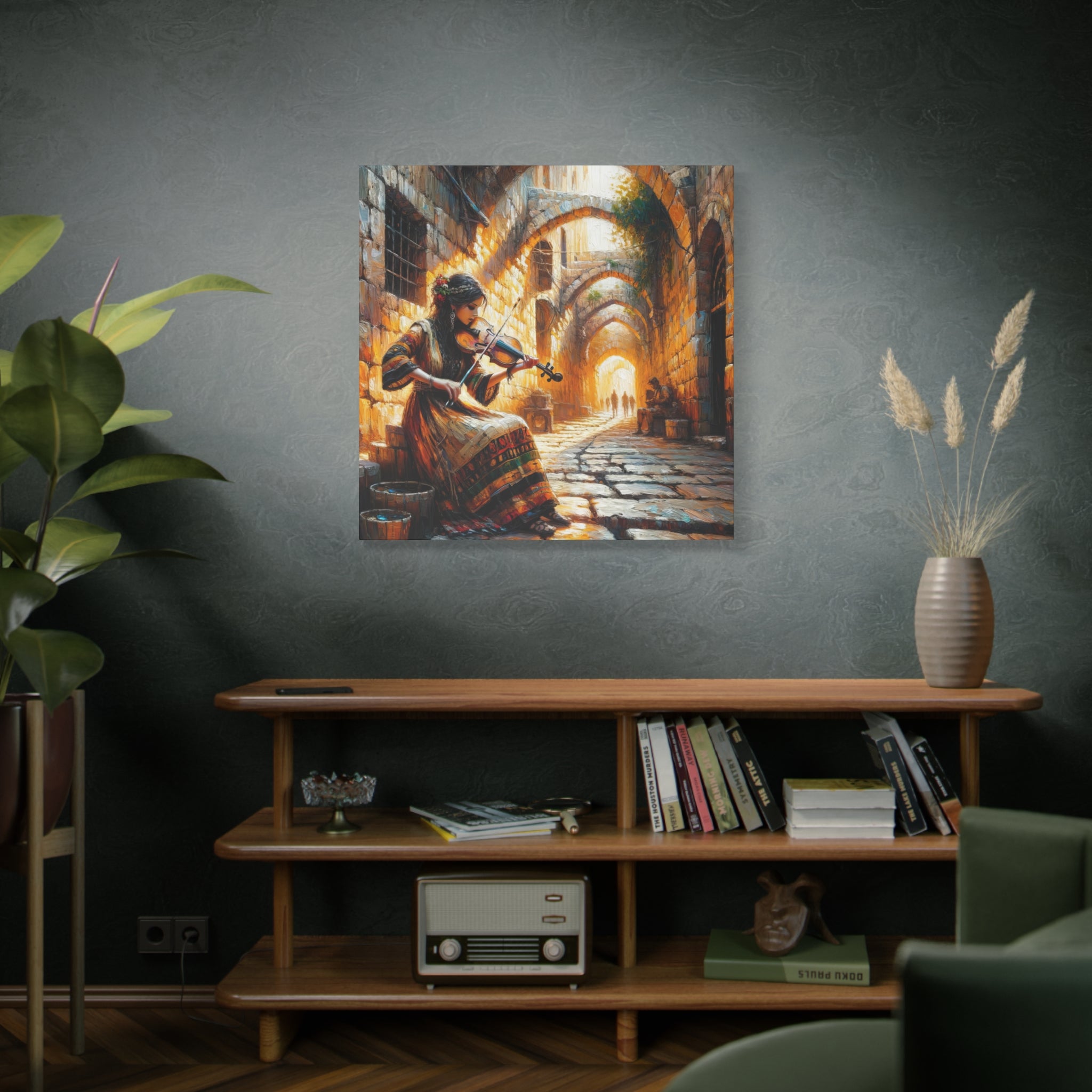 Jerusalem Violinist Painting Canvas