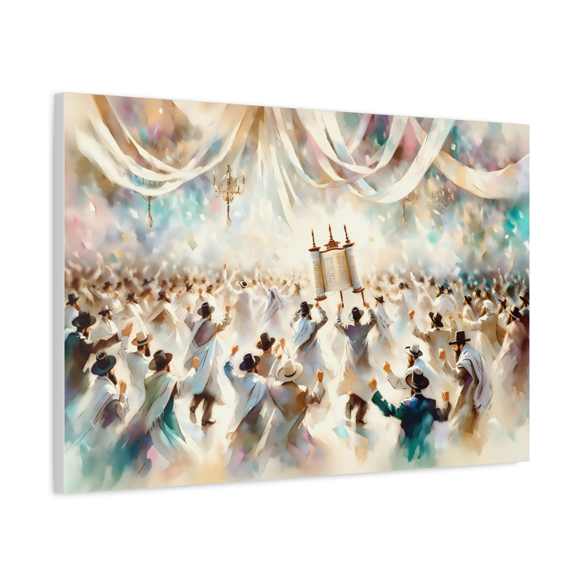 Simcha Torah Dancing Painting Canvas