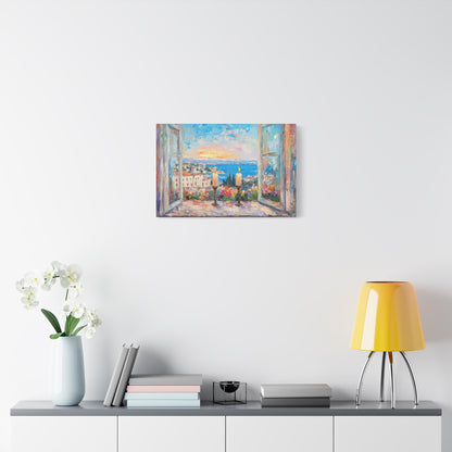 Sunset Shabbat Candles Landscape Canvas Wall Art