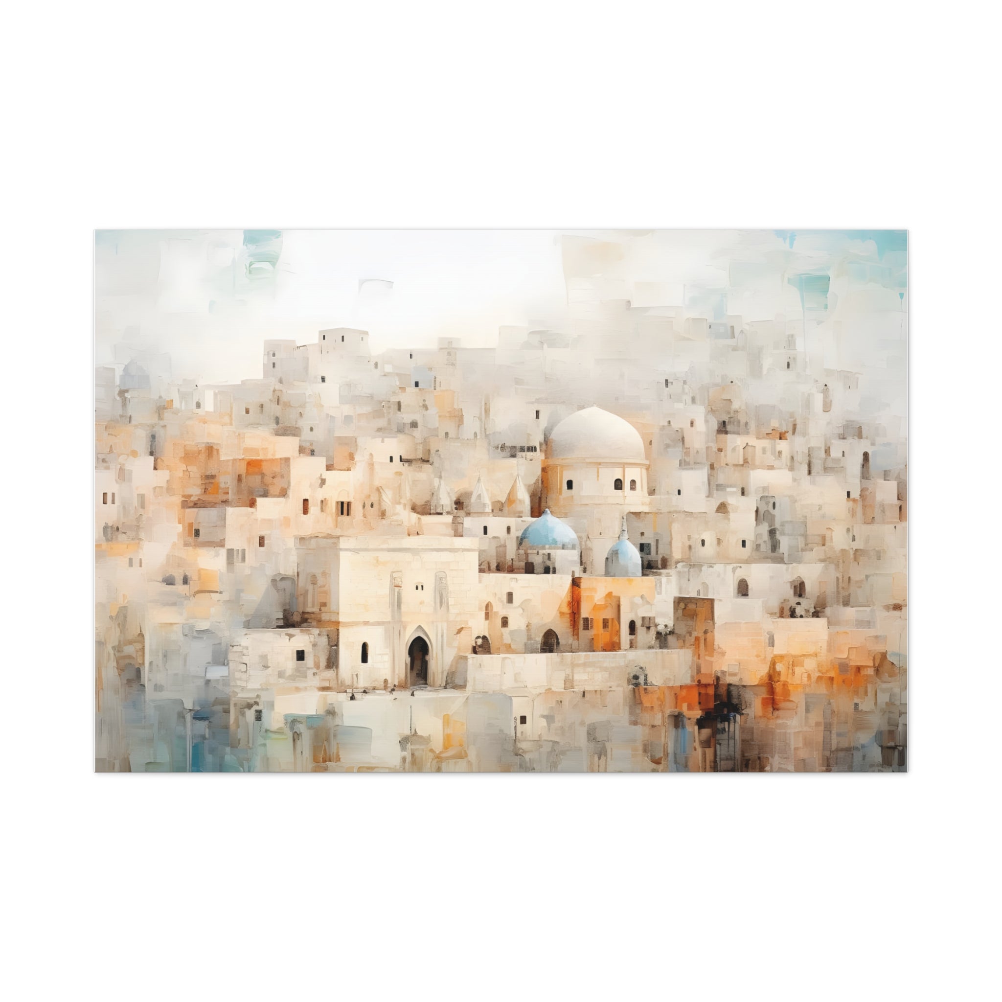 JAFFA STREET - Abstract Israeli Old City Street View Wall Art, Print of Original Painting, 2024 Urban Scenery Print, Modern Landscape Wall Art