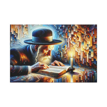 Rabbi Studying Torah Painting Canvas