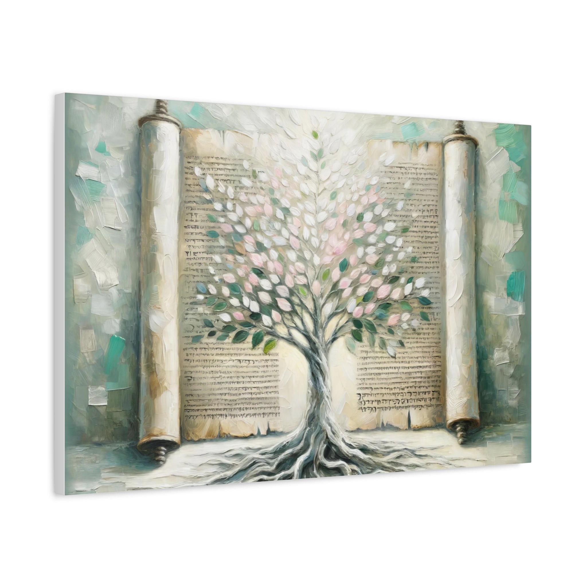 Torah Tree Of Life Painting Canvas Print